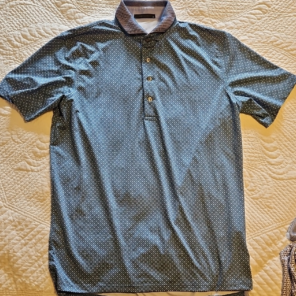Greyson Blue Geometric Polo Shirt